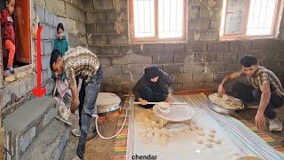 Majid and Mahtab's effort to complete the roof of the house