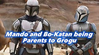 Mando and Bo-Katan being parents to Grogu l The Mandalorian Season 3