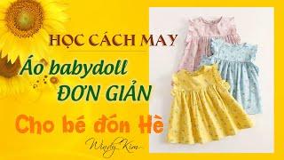 039-Cách may áo babydoll cực chi tiết và đơn giản cho bé gái l Cách may áo giáp đô tay cánh tiên