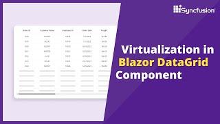 Blazor DataGrid: Attain Lightning-Fast Performance with Virtualization