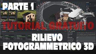 TUTORIAL FOTOGRAMMETRIA E RILIEVI 3D CON SOFTWARE OPEN - GRATUITO video 1- #meshroom #blender #droni