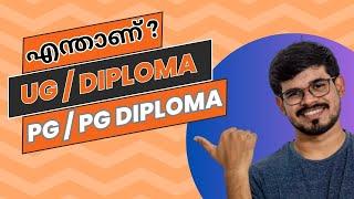 What is UG, Diploma, PG and PG Diploma? in Malayalam | Sreyas Manoharan