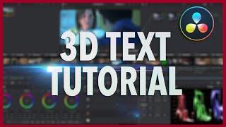 Easy 3D Text Tutorial for Davinci Resolve 16