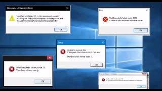 Fix ShellExecuteEx Failed Error Windows 10