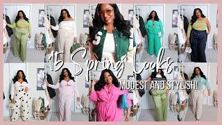 15 Spring Outfits ft Trousers! Modest AND Stylish Looks for Spring | Modest Fashion Lookbook