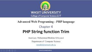 49 PHP String function Trim