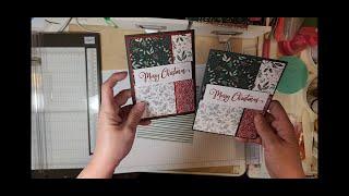 Creating a Christmas card using Stack, Cut and Shuffle technique with retired Stampin Up paper