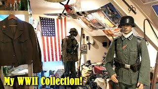 WW2 Private Collection Tour [2021] My WWII History Room - Machine Guns, Helmets, Uniforms and more!!