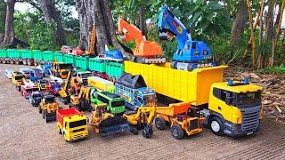 Mobil Truk Tronton Panjang Penuh Mobil Mobilan Truk Pemadam, Excavator,  Bulldozer, Truk Oleng