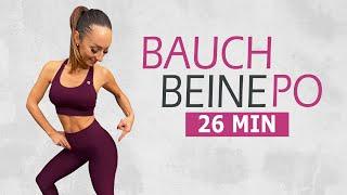 26 MIN BAUCH BEINE PO  / Flacher Bauch, straffe Beine und runder Po | Katja Seifried