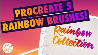 Procreate 5 Brushes review: Rainbow Brushes!