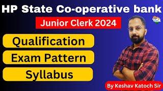 HPSCB Junior Clerk 2024 | Qualification, Exam Pattern & Syllabus | Complete detail #hpscb #ibps