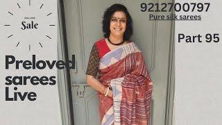 9212700797 Pure silk handloom used sarees/ Pure silk handloom second hand sarees| Part 95