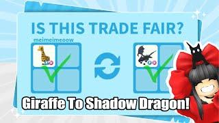 TRADING GIRAFFE TO SHADOW DRAGON! MY INVENTORY TRANSFORMATION | ADOPT ME TRADING CHALLENGE IN 2024