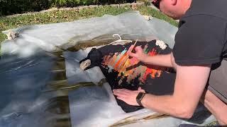 Acrylic Abstract Art on T-Shirt How To Demo - T-shirt Art. How To Video