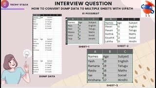 Excel Data Organization: Splitting Multiple Sheets with UiPath #techystack #rpa #interview #task