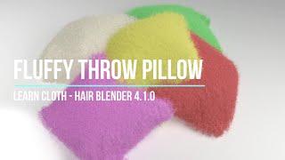 Fluffy throw pillow 3dmodel blender cloth hair modeling pillow