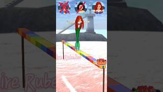 Cross Rainbow Bridge Challenge: Mio Pomni Vs Friends #sakuraschoolsimulator #shorts #trending #viral