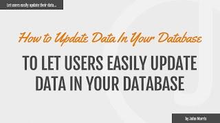 How to Update Data In Your Database Using MySQLi and PDO
