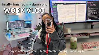 bioinformatics VLOG • FINISHED my phd • coding, setup + office days ️