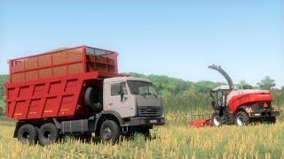 FS22 / Карта Сосновка / #31 Уборка силоса RSM F2650, КамаЗ с огромными бортами под силос