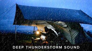 ️ RELAXING CAMPING ️ heavy rain camping with thunderstorm (Rain Sound ASMR)