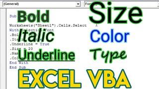 Font | Excel VBA