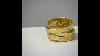 Jewish Ring With Ana BeKoach Gold Plated Design