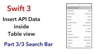 Insert API Data to Table View (Part 3 Adding Searchbar) (Swift 3 + Xcode 8.2.1)