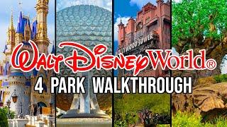 Every Disney World Park Walkthrough - Magic Kingdom, EPCOT, Hollywood Studios & Animal Kingdom [4K]