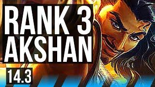 AKSHAN vs YASUO (MID) | Rank 3 Akshan, 11/0/1, Legendary, 500+ games | BR Challenger | 14.3