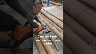 Como cortar bambu com motosserra sem desfiar