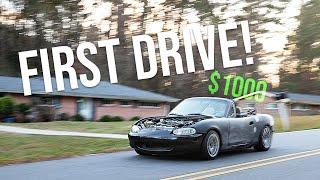 $1000 NB Miata Project Drives for the First Time!