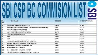 sbi csp bc commission list |sbi csp bc commission chart