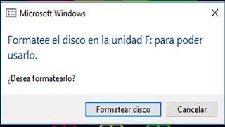 Formatee el disco en la unidad para poder usarlo