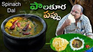 పాలకూర పప్పు ఇలా చేయండి కమ్మగా ఉంటుంది || Palakura Pappu Recipe In Telugu || Food on Farm ||