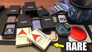 My Zippo Collection w/ some Rare Pieces.