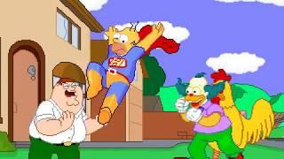 NICK54222 MUGEN: Homer and Peter VS Krusty and Giant Chicken (Thanksgiving Special #1)