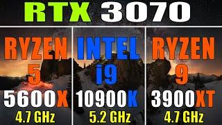 RYZEN 5 5600X vs INTEL i9 10900K vs RYZEN 9 3900XT || RTX 3070 || PC GAMES TEST ||