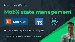 Basic concepts of the MobX for state management with React examples