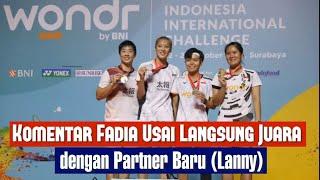 Komentar Fadia Usai Langsung Juara dengan Partner Baru (Lanny)