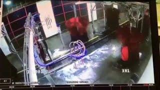Car wash manager gets caught in giant brush