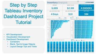 Tableau KPI Dashboard Design for Inventory Analysis | Tableau End to End Dashboard Project Tutorial