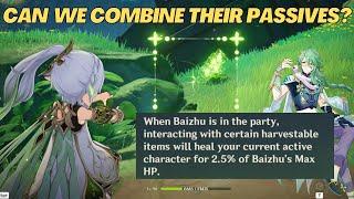 Can Baizhu's passive heal works with Nahida Hold E?