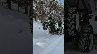 Deutz Farh stunts in Ice  #shorts #tractorvideo #tractorstunts