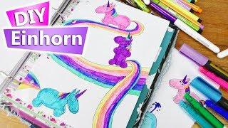 Einhorn malen im Kalender | Süße Rainbow Unicorns zeichnen | Kalender gestalten DIY Inspiration