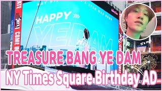 Whosfan | 후즈팬 뉴욕 타임스퀘어 생일 광고 TREASURE BANG YE DAM New York Times Square ad
