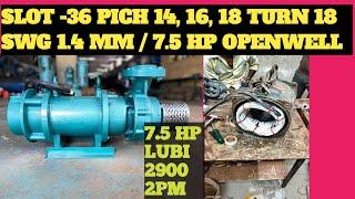 Open Well Submersible Motor Winding Data 7.5 hp lubi make