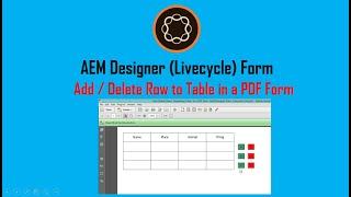 Add Delete Row of a Table in PDF Form (Expanding Table) made via AEM Designer (Livecycle)