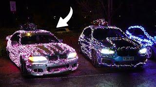 CHRISTMAS Cars At Car Meet! - Modified Cars Leaving a Car Meet!